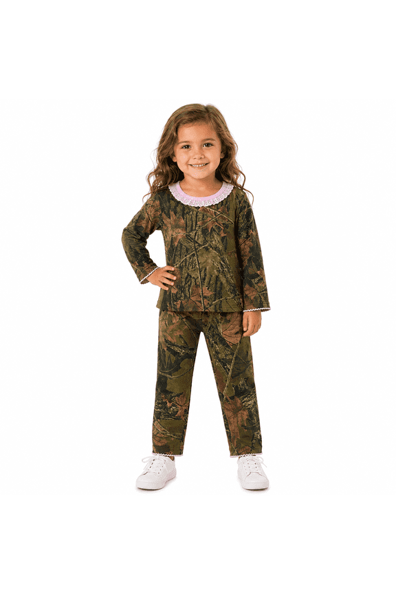 Infant - Toddler Cotton Pink & Camo Long Sleeve T-Shirt and Long Pants Set, Camo & Pink, 12-18 Months