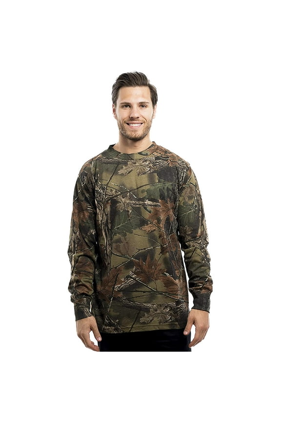 Men’s Athletic Cotton Performance Long Sleeve T-Shirt Crew Neck Casual Sports Tee, 3X