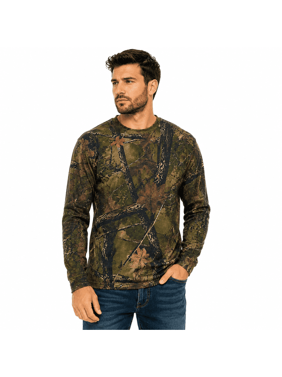 Men’s Athletic Cotton Performance Long Sleeve T-Shirt Crew Neck Casual Sports Tee, 4X