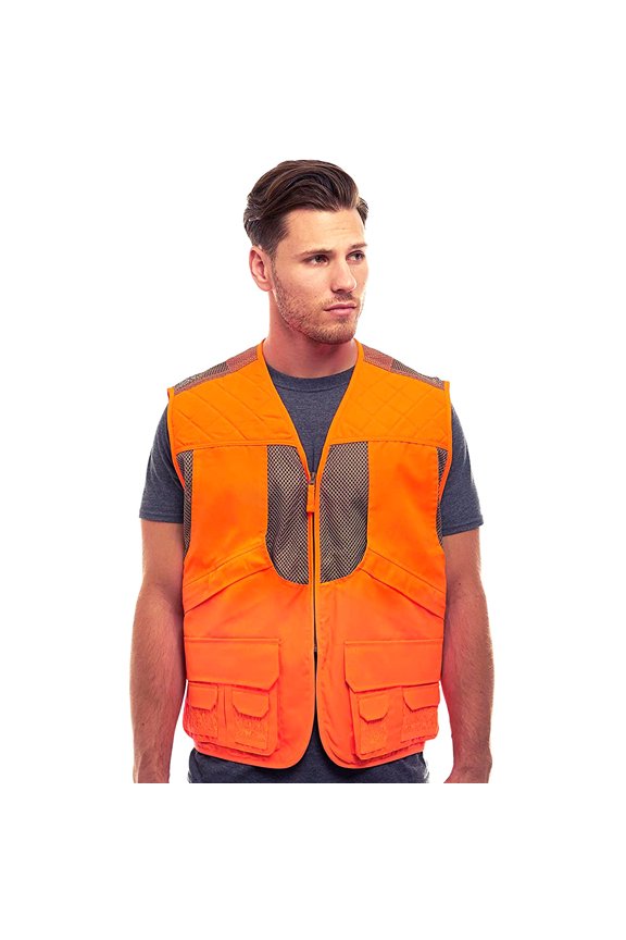 Men's Blaze Orange Deluxe Safety Front Loader Vest, Large
