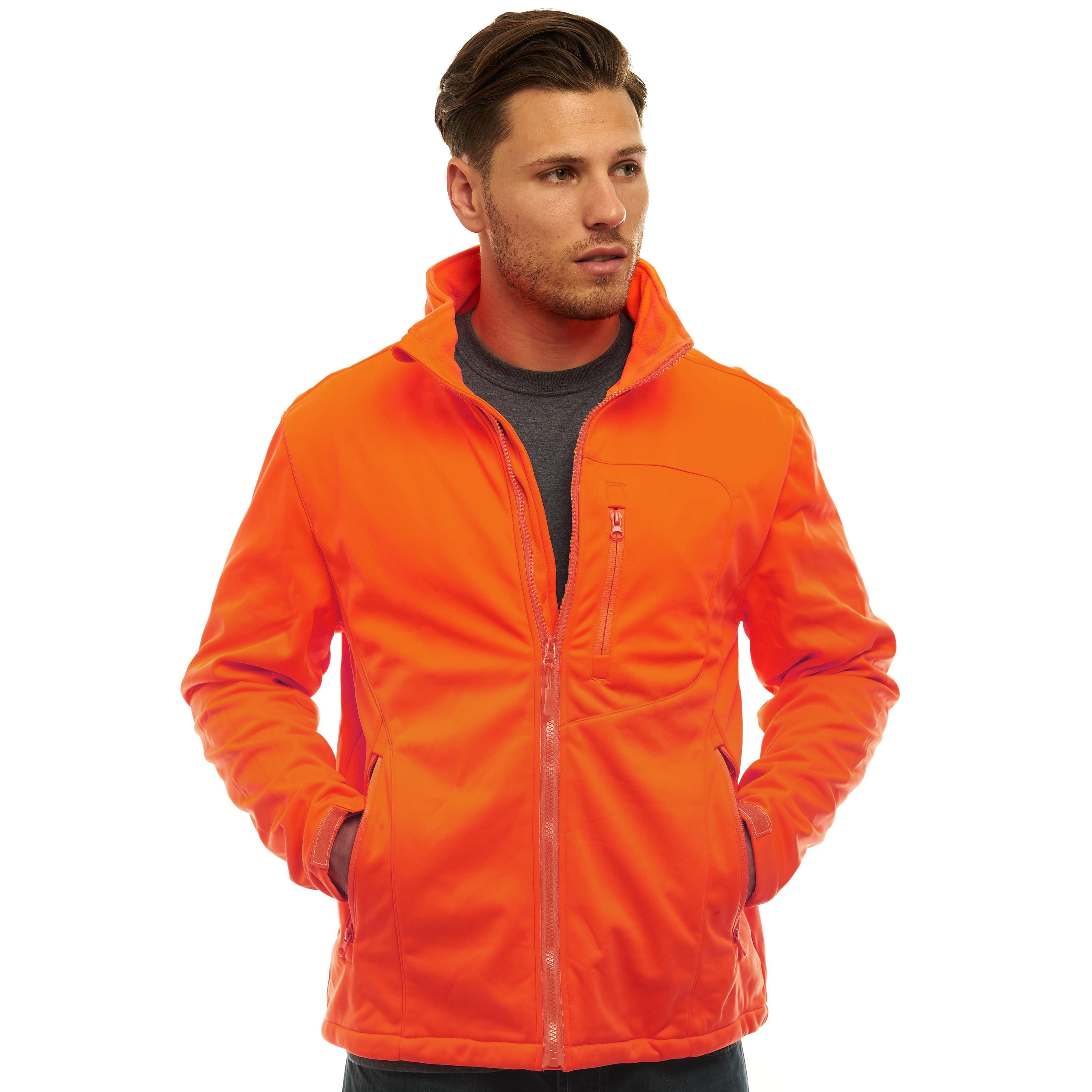 TrailCrest Men's Blaze Orange Fleece Waterproof Softshell TrailCrest Men's Blaze Orange Fleece Waterproof Softshell