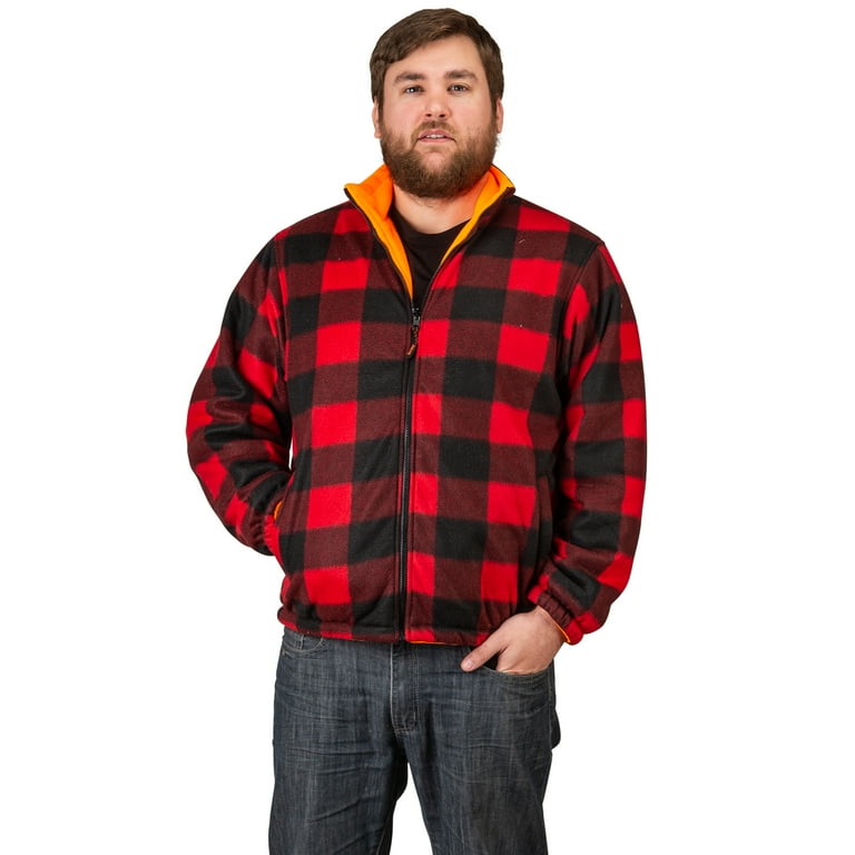 TrailCrest Men's Buffalo Red Plaid & Safety Orange Reversible