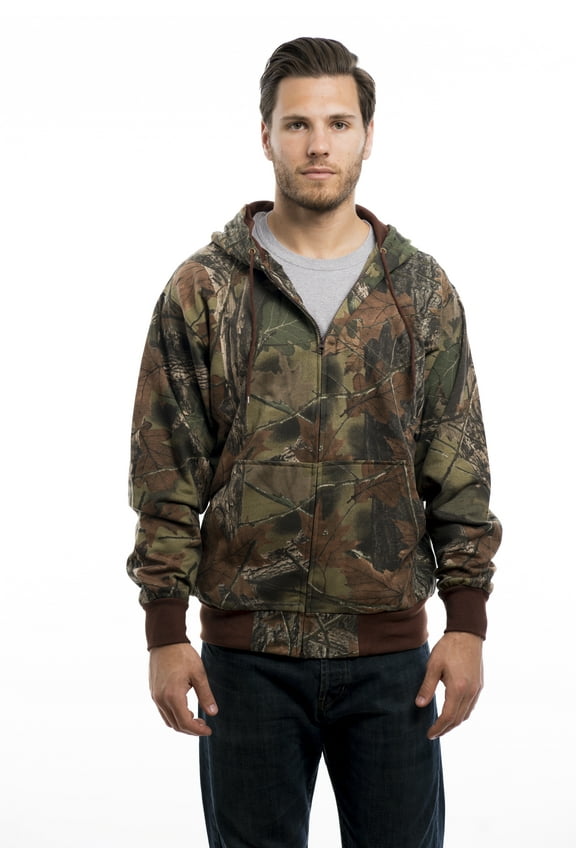 Men’s Full Zip Up Camo Hoodie Sweatshirt Casual Fashion Sweater Hooded Jacket, 2X
