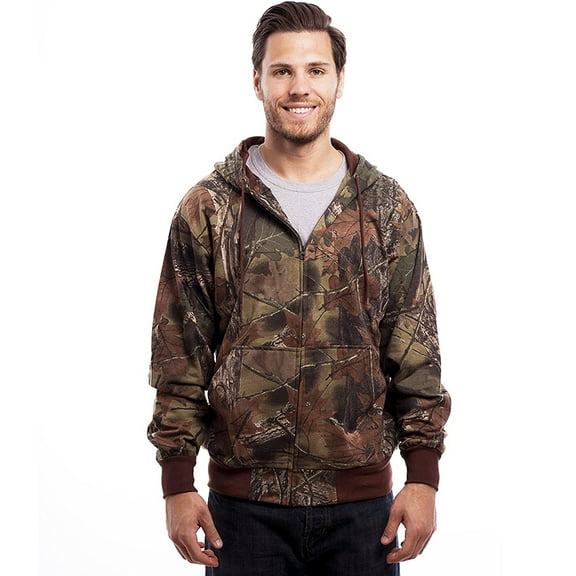 TrailCrest Men’s Full Zip Up Camo Hoodie Sweatshirt Casual Fashion Sweater Hooded Jacket, XL