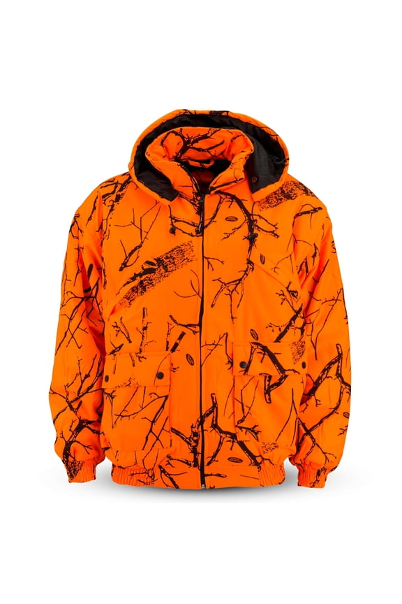 Men’s Insulated & Waterproof Safety Tanker Jacket, L, Orange Camo