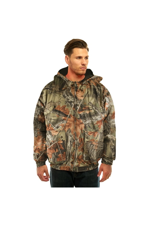 Men’s Tactical Hoodie Jacket – Insulated & Waterproof Warm Camo Hunting Gear Coat, XL, Highland Timber