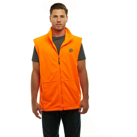 TrailCrest Mens Blaze Orange High Visibility Fleece Hunting Outerwear Vest, 2X