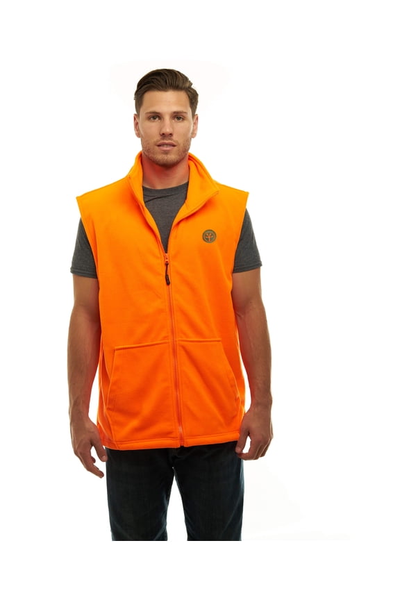 Mens Blaze Orange High Visibility Fleece Hunting Outerwear Vest, 2X