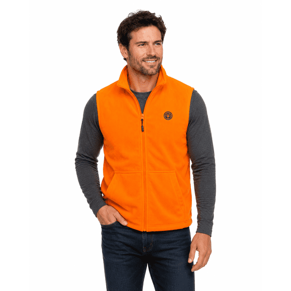 TrailCrest Mens Blaze Orange High Visibility Fleece Hunting Outerwear Vest, 2X