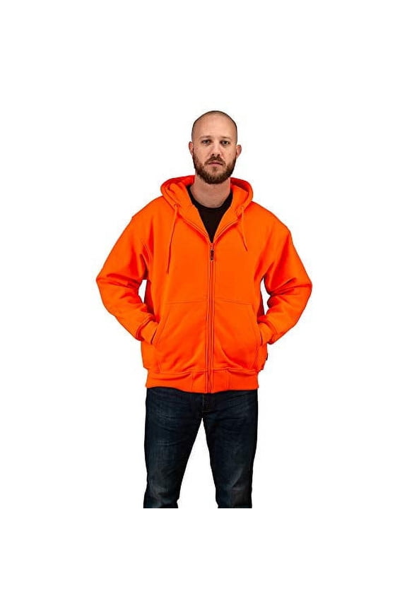Safety Blaze Orange /Pink/ Camo Double Fleece Full Zip Hoodie (5X, Blaze Orange)