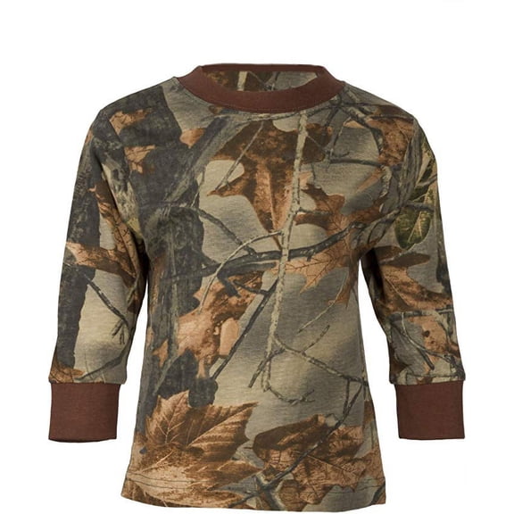TrailCrest Toddler Long Sleeve Crew Neck Camo Cotton T-Shirt Basic Tee, 2T