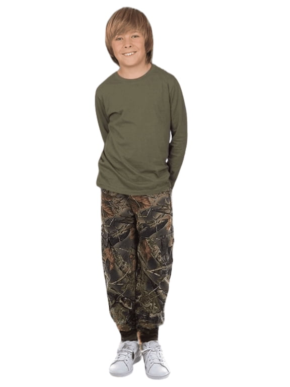 by Treel Boys Camo Pull On Jogger Sweatpants, Size 10-12(M), Camouflage (New 2024 Specs)
