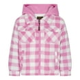 thumbnail image 1 of TrailCrest by Treel Kids Hooded Fleece Jacket – Warm Zip Up Plaid Coat with Pockets, Checkered Winter Outerwear, Pink & White Plaid, 3T, 1 of 5
