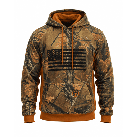 TrailCrest by Treel Men's Hoodie Sweatshirt - Comfortable, Stylish Camo Jacket for Outdoor Activities, Hunting and Casual Wear, Camo & Brown, 2X