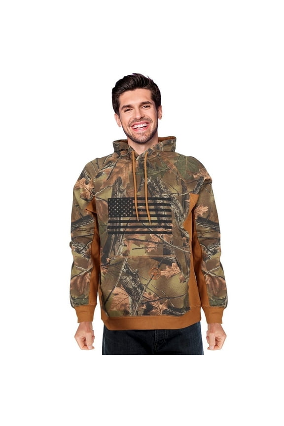 by Treel Men's Hoodie Sweatshirt-Comfortable, Stylish Camo Jacket for Outdoor Activities, Hunging and Casual Wear, Camo & Brown, 3X