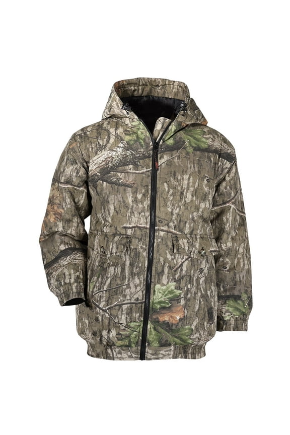 Mossy Oak Men's Insulated Camo Jacket – Country Roots Pattern – Quilted Lining, Cotton Twill Shell, Cold Weather Work Jacket, 5X, Country Roots