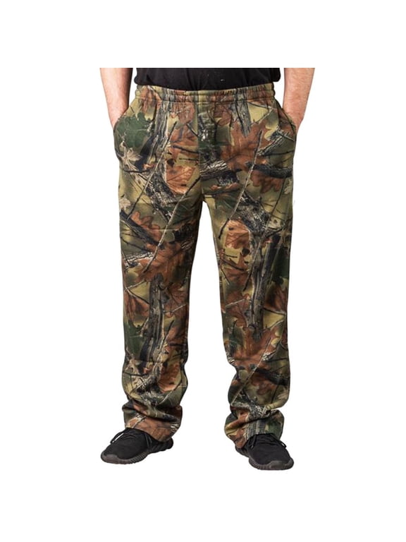 by Treel Men's Open Bottom Cotton Blend Sweatpants Hunting, 2X