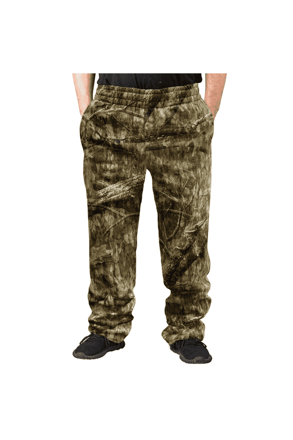 by Treel Mossy Oak Men's Open Bottom Lounge Hunting Sweatpants, Country Roots, Large