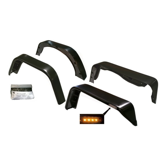 TrailFX PFFJ3003T Flat Black Fender Flares - Set Of 4