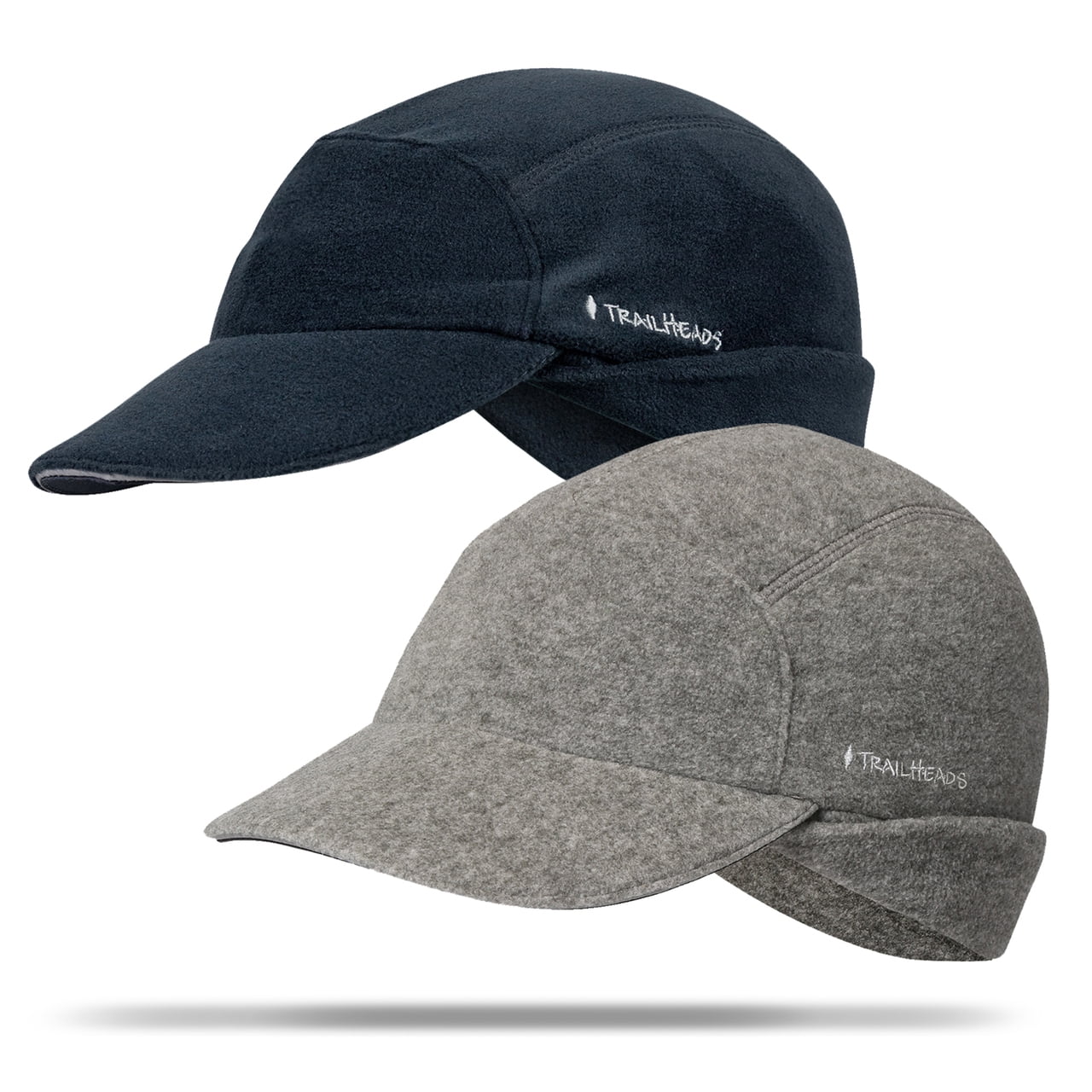 TrailHeads Fleece Ponytail Hat with Drop Down Ear Warmer The Trailblazer Adventure Hat for Women 2 pack black heather grey Walmart