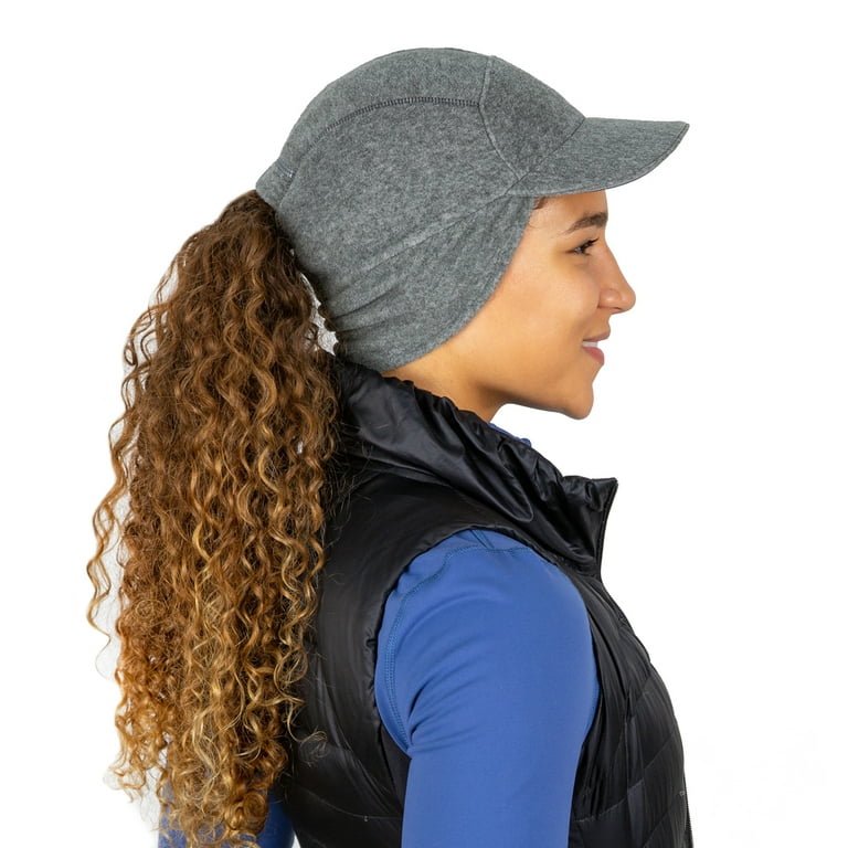 TrailHeads Fleece Ponytail Hat with grey Drop Ear Trailblazer Hat | Warmer The heather Adventure for - Women Down