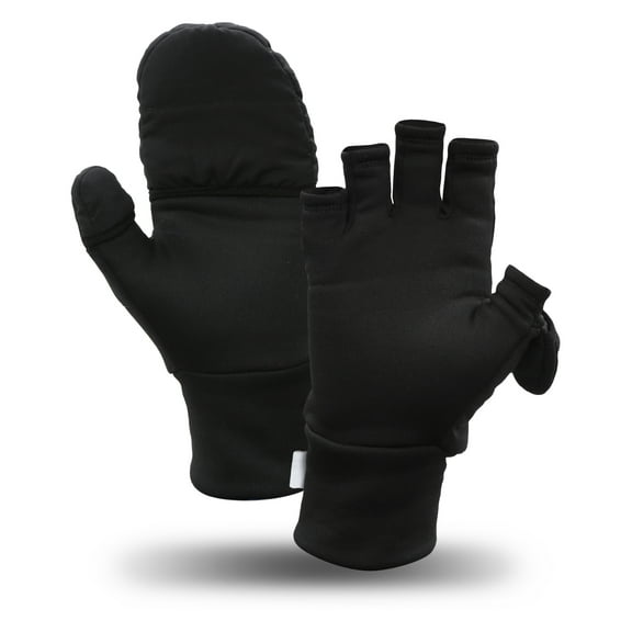 TrailHeads Men’s Insulated Convertible Mittens - Winter Running Mittens - medium/large