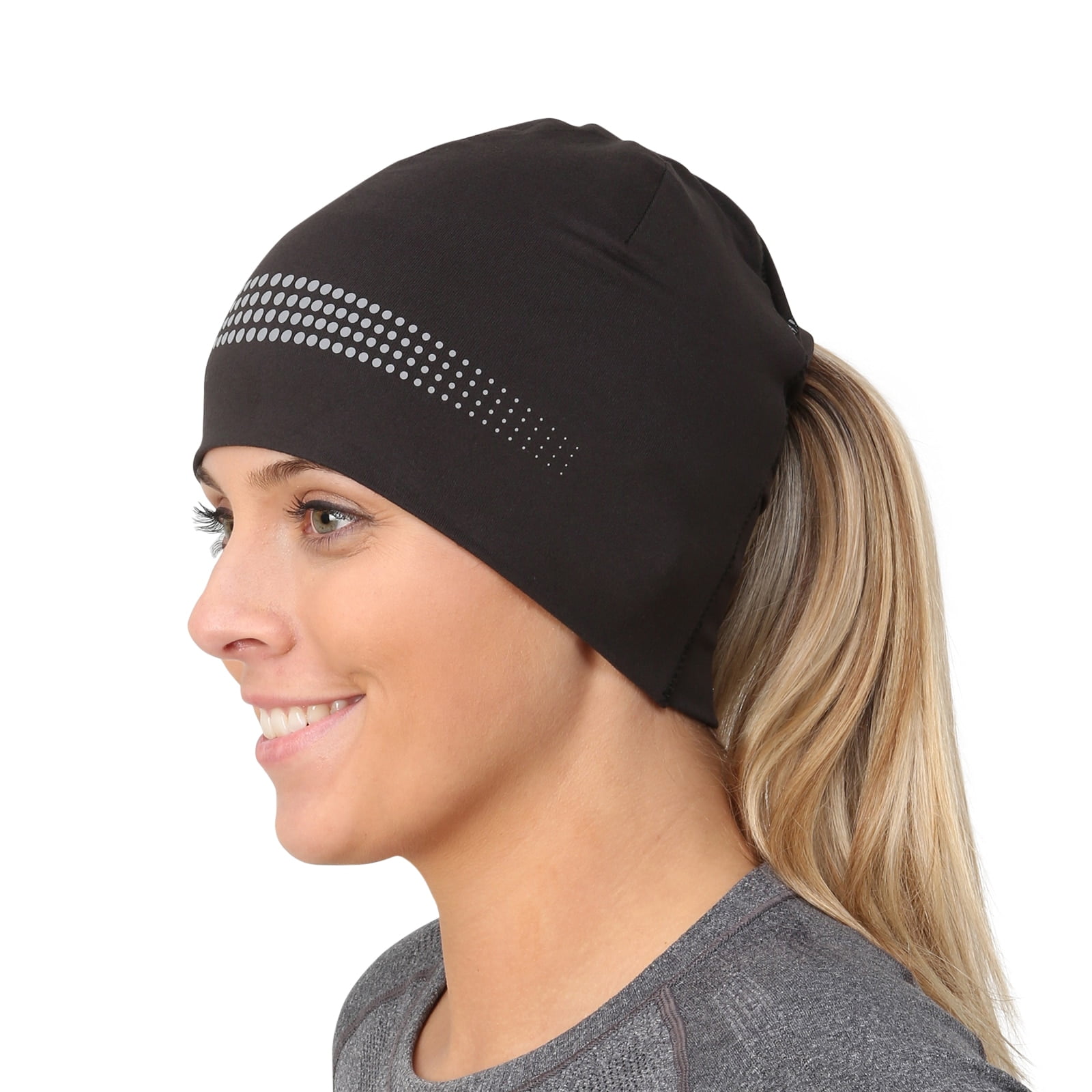 Beanie with ponytail hole running new arrivals