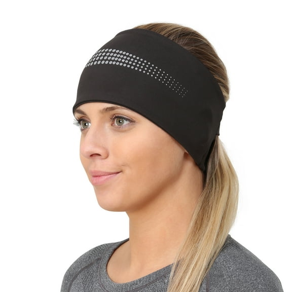 TrailHeads Ponytail Headband - Adrenaline Series | Women’s Running Headband with Reflective Accents - black/reflective