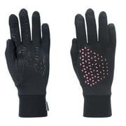 TrailHeads Running Gloves for Women | Lightweight Gloves with Touchscreen Fingers -Black / Pink Reflective - medium