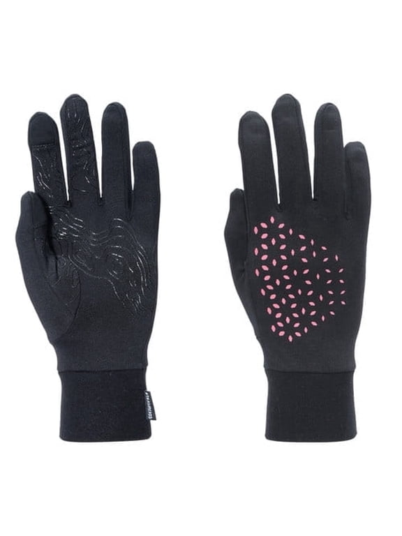 Running Gloves for Women – Lightweight, Moisture Wicking & Touchscreen with Anti-Slip Grip - Black / Pink Reflective - Small