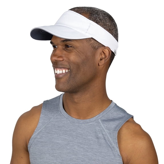 TrailHeads Sun Visor Hat for Men - Summer Visors for Golf, Running, Tennis, Sports, Workouts - White