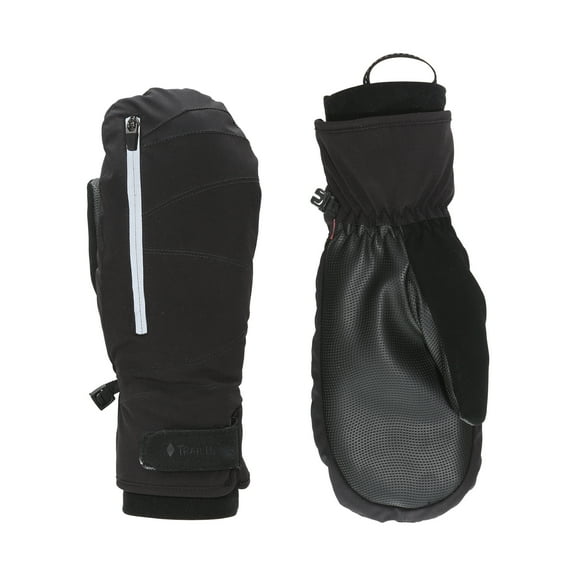 TrailHeads Women’s Convertible Zip Mitts | winter running mittens | Women’s mittens for outdoor sports - black