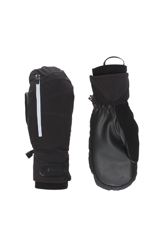 Women’s Convertible Zip Mitts | winter running mittens | Women’s mittens for outdoor sports - black