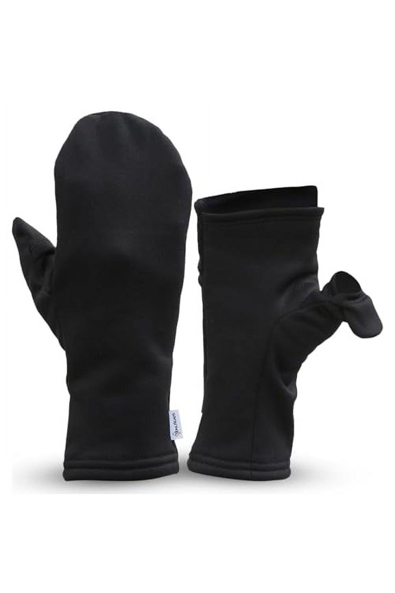 Women’s Fingerless Mittens - Lightweight Convertible Running Mitten - medium/large