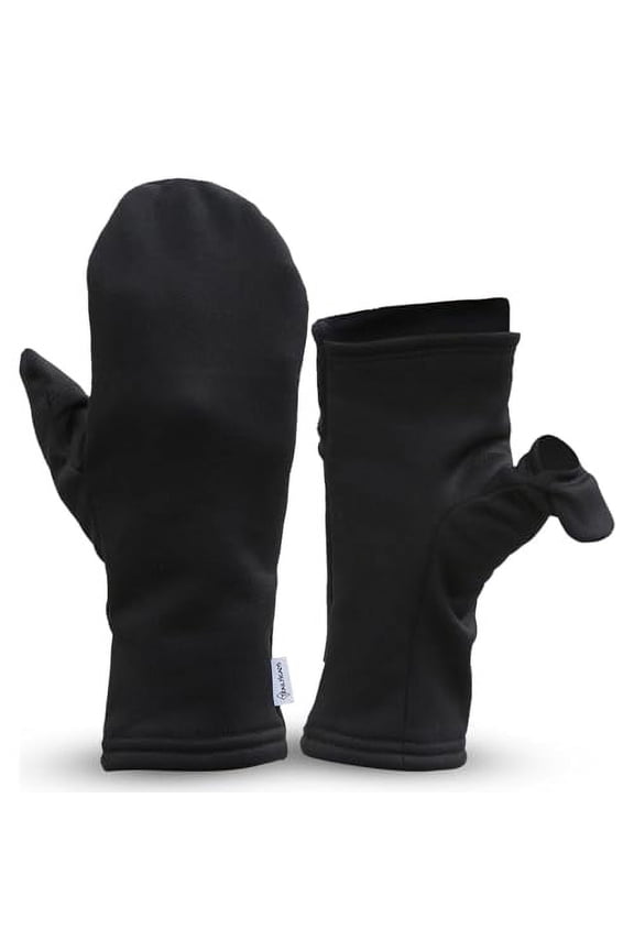 Women’s Fingerless Mittens - Lightweight Convertible Running Mitten - medium/large