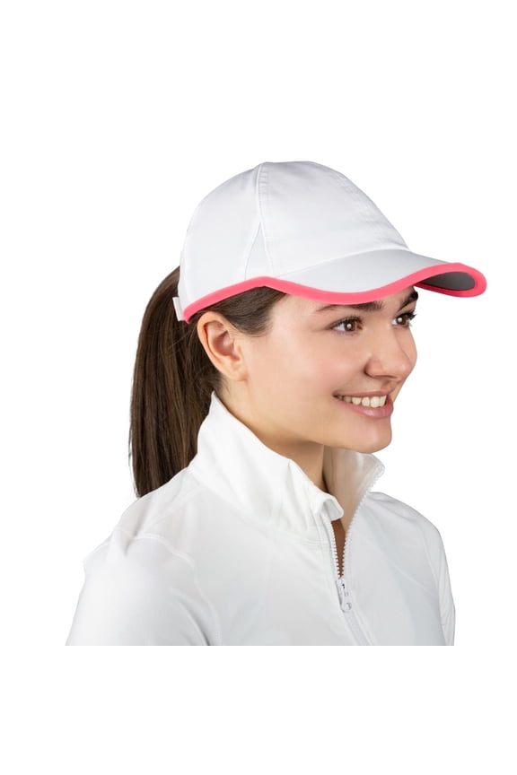 Women's Running Hat with UV Protection | UPF 50 Hats | Summer Hats for Women | Outdoor Hats - white/bright coral