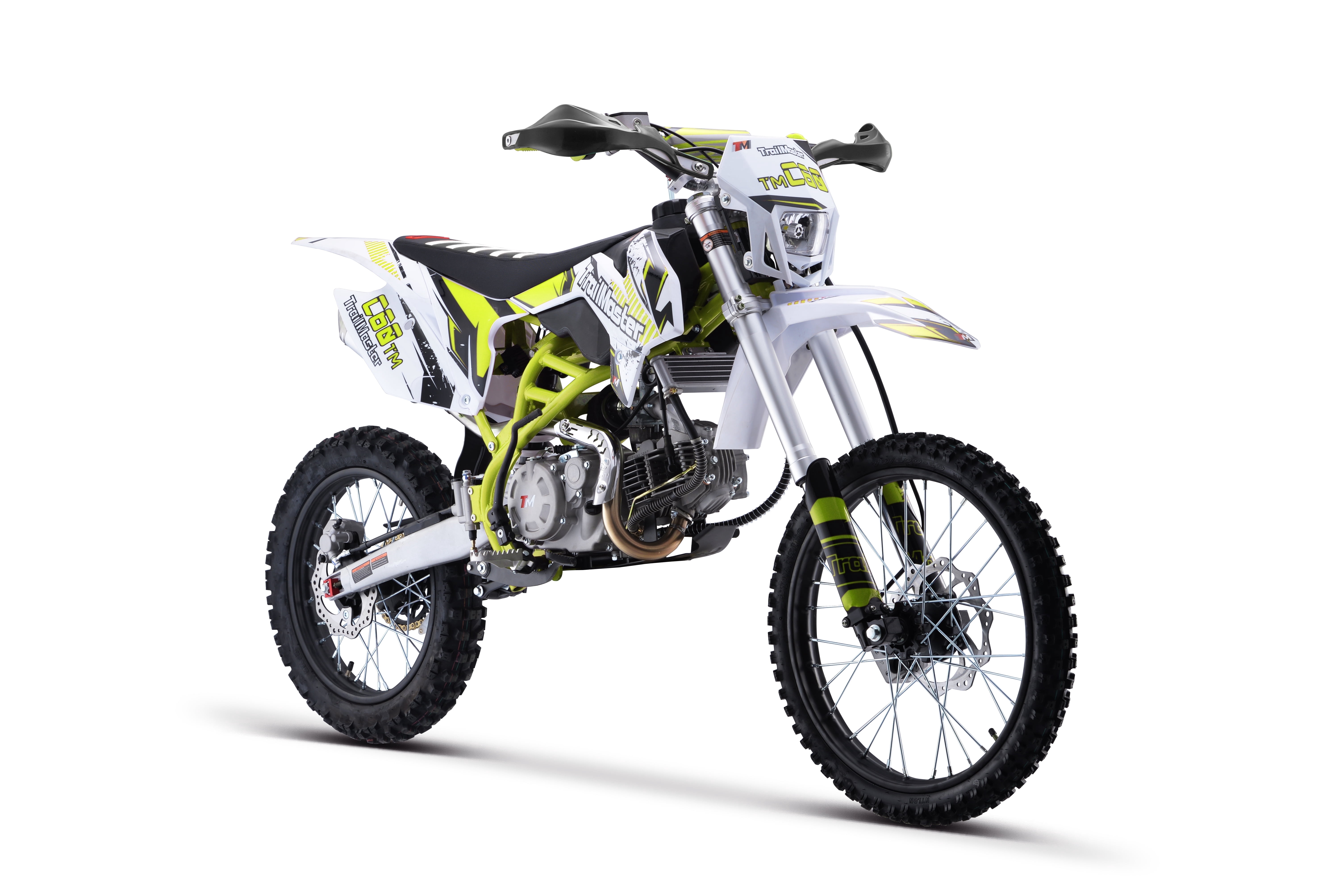 TrailMaster C60 160cc Dirt Bike, 4-Speed Manual, Kick Start, 19" Front / 16" Rear Tires, 34" Seat Height, Inverted Forks, LED Headlight, Off-Road Motorcycle (Green)