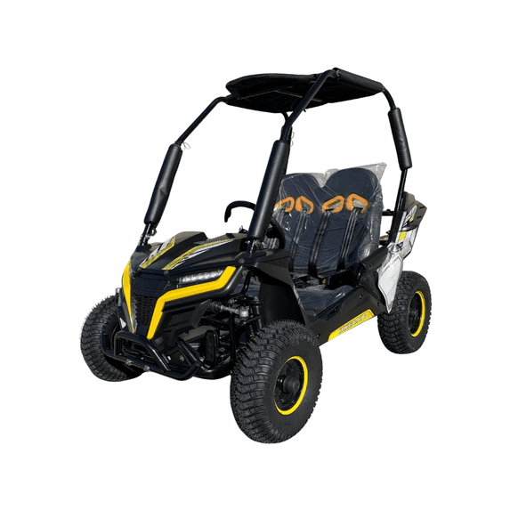 TrailMaster Cheetah i6 Electric Kids Off-Road Go Kart, 650W Motor, 48V 20Ah Battery, 3-Speed with Reverse, Max Speed 19 MPH, Ages 6–12, (Pre-Assembled, Yellow)