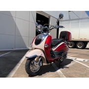 TrailMaster Sorrento 150 Scooter, 149.6cc 4-Stroke Engine, CVT Automatic, Electric & Kick Start, Max Speed 51 MPH, Dual Seat, Pre-Assembled, Red