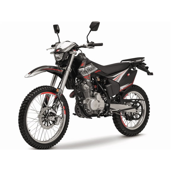 TrailMaster T5 Dirt Bike, 223cc Engine, 5-Speed Manual Transmission, 57 MPH Max Speed, Electric/Kick Start, 35 Inch Seat Height, 21 Inch Front Tire, Disc Brakes (Red)