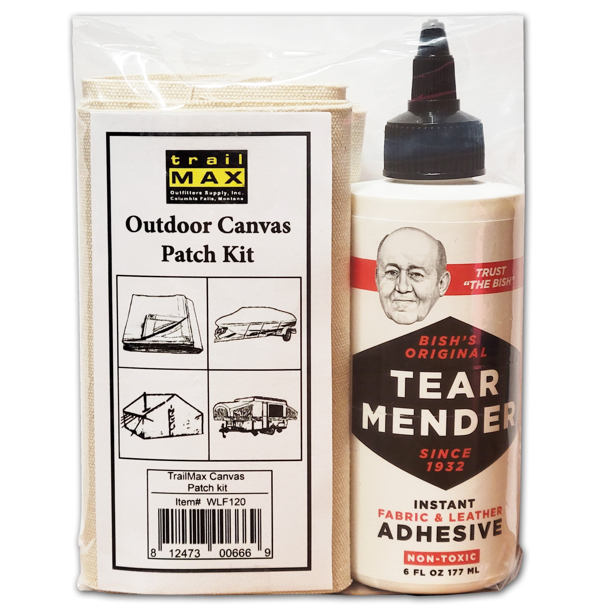 Trailmax Outdoor Canvas Patch Kit to Repair Pop-Up Campers, Canvas Tents, Boat Covers, Tarps