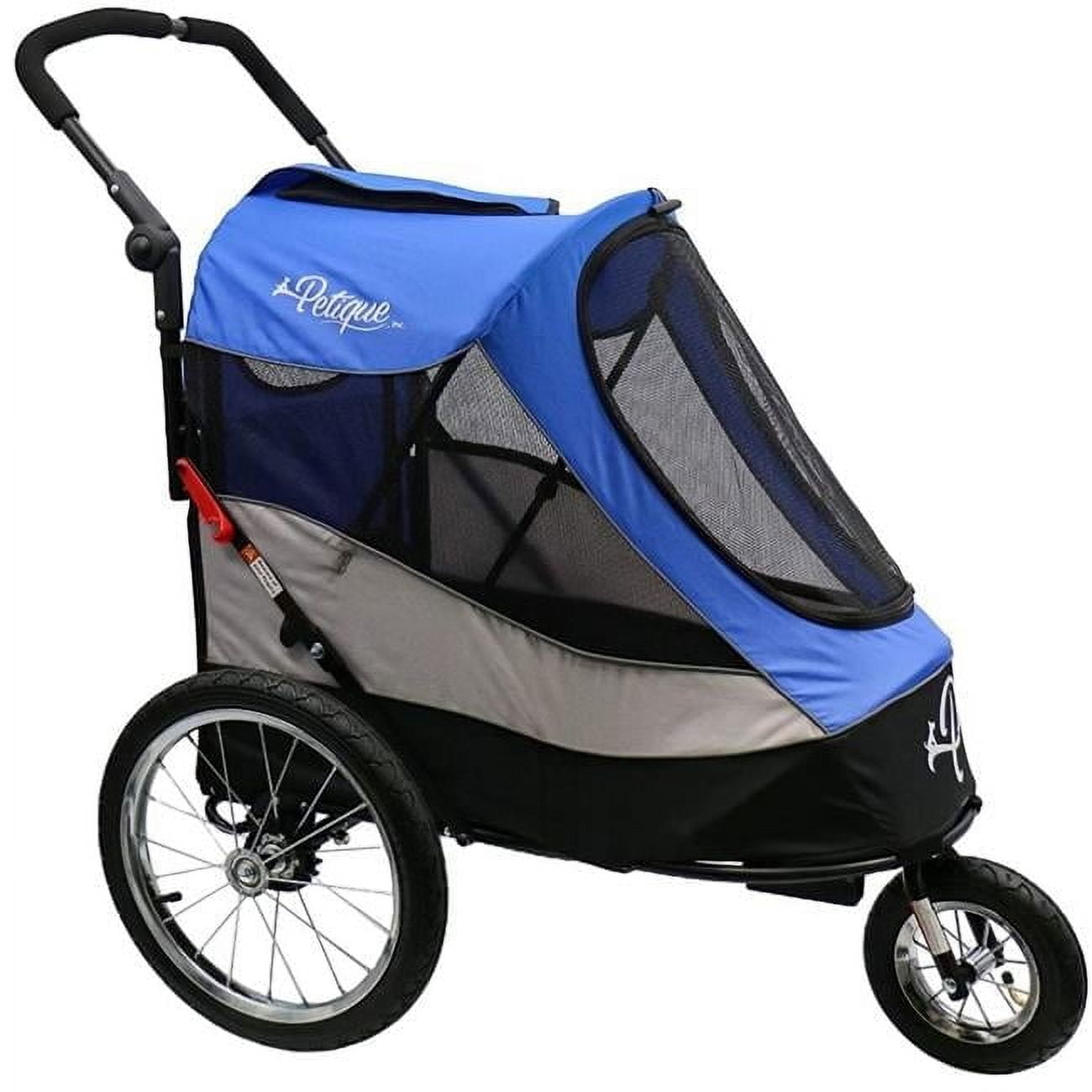 Atlas Blue All-Terrain Pet Jogger Stroller with Mesh Windows