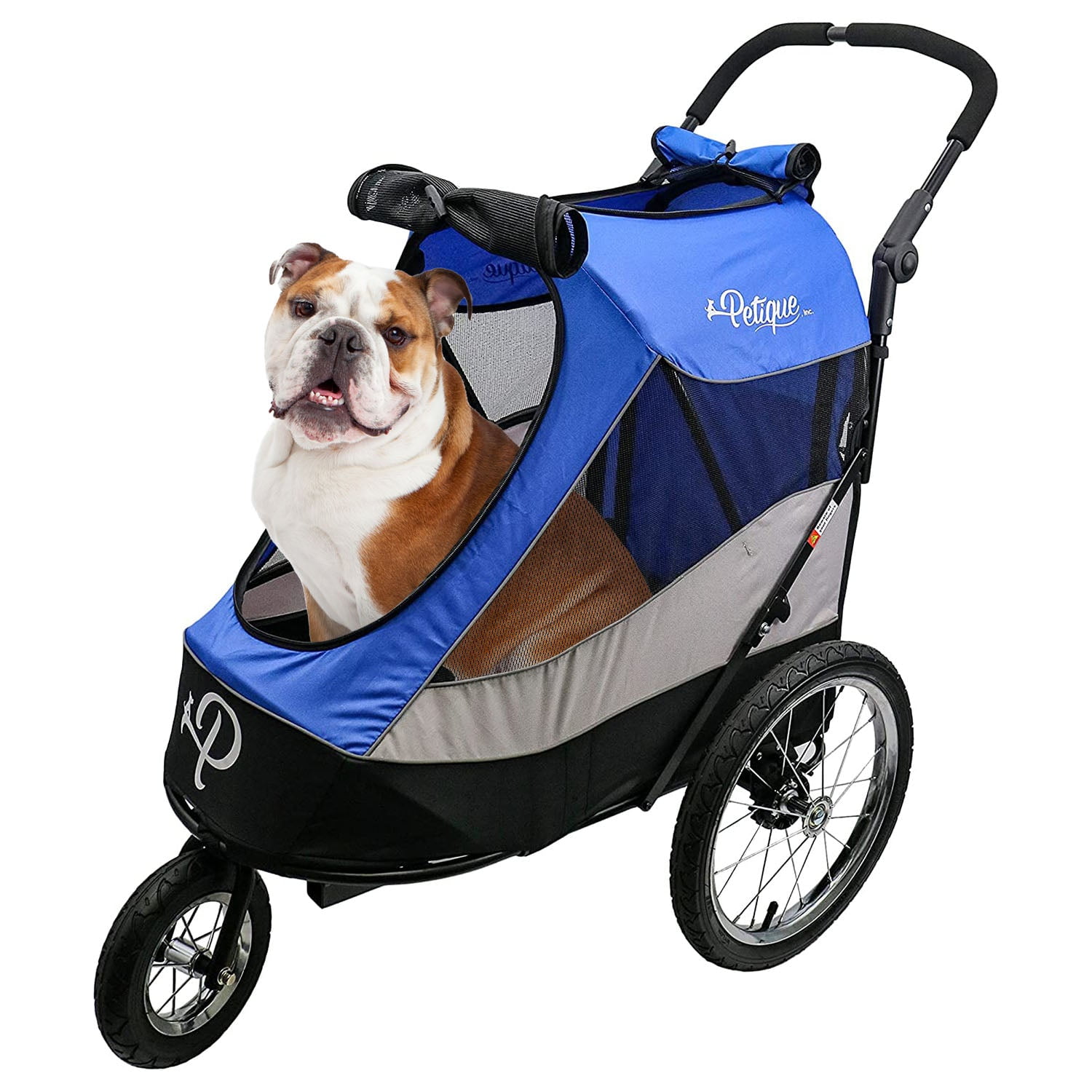 Atlas Blue All-Terrain Pet Jogger Stroller with Mesh Windows