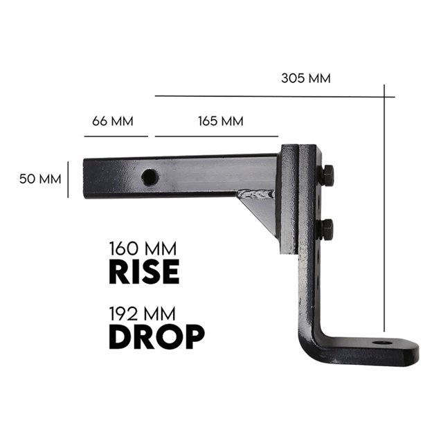 Trailer 4000KG Adjustable Height Tow Bar Hitch 50mm 2inch Ball Towbar