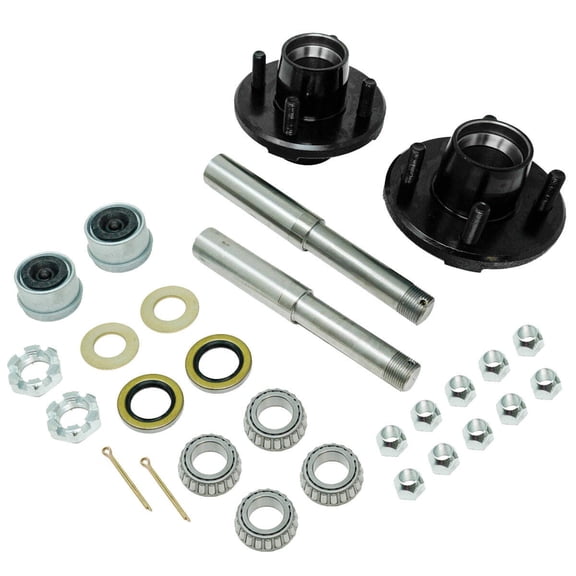 Trailer Axle Kit with 4 on 4 Inch Bolt Idler Hub 1 Inch Round BT8 Spindle