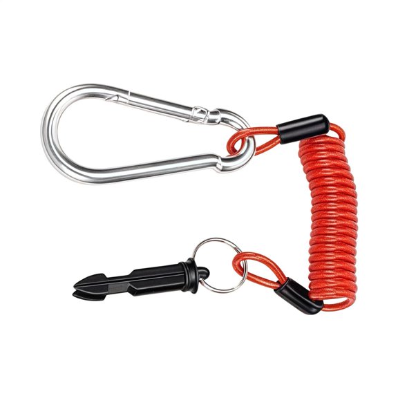 Trailer Breakaway Cable - 304 Stainless Steel, High-Strength Rust-Free Wire | Spring Coiled Design with Nylon Pin, 4FT/6FT Flexible Lanyard for RV Boat & Towing Campers, Safety Clip