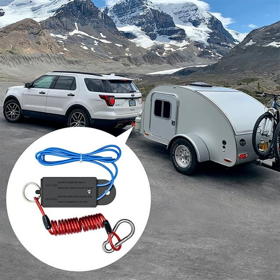 Trailer Breakaway Switch 4 Ft Cable Coiled Cord Minimizes Disconnection Risk by Coconut Ok