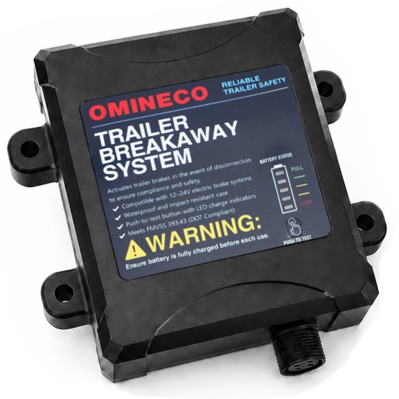Trailer Breakaway System, Cable Switch, LED Indicator, 12V Battery with Charger, Waterproof, Used for Electric Braking System
