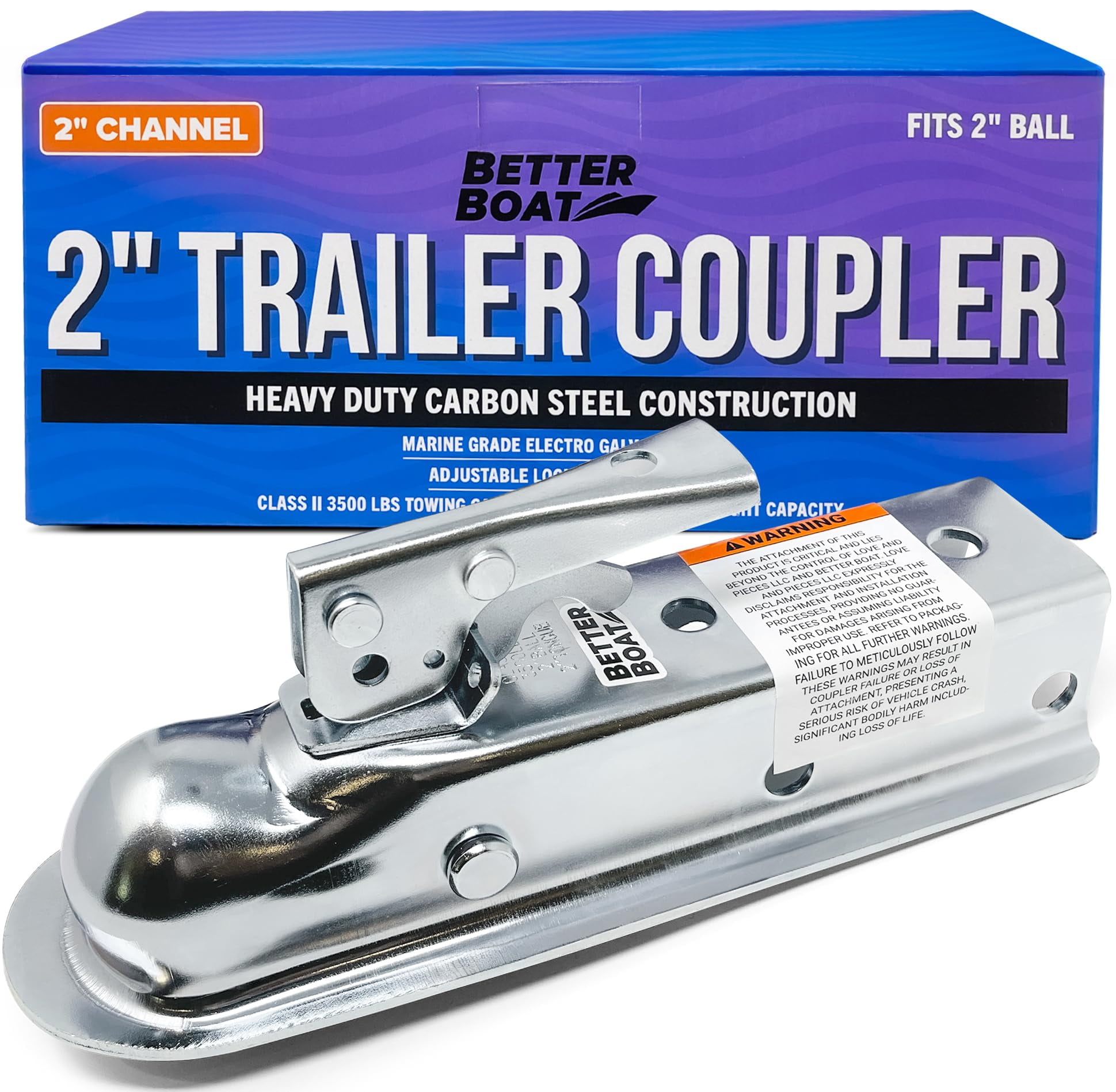 Trailer Coupler 2 Inch Ball, Compatible with 2 Inch Channel Width