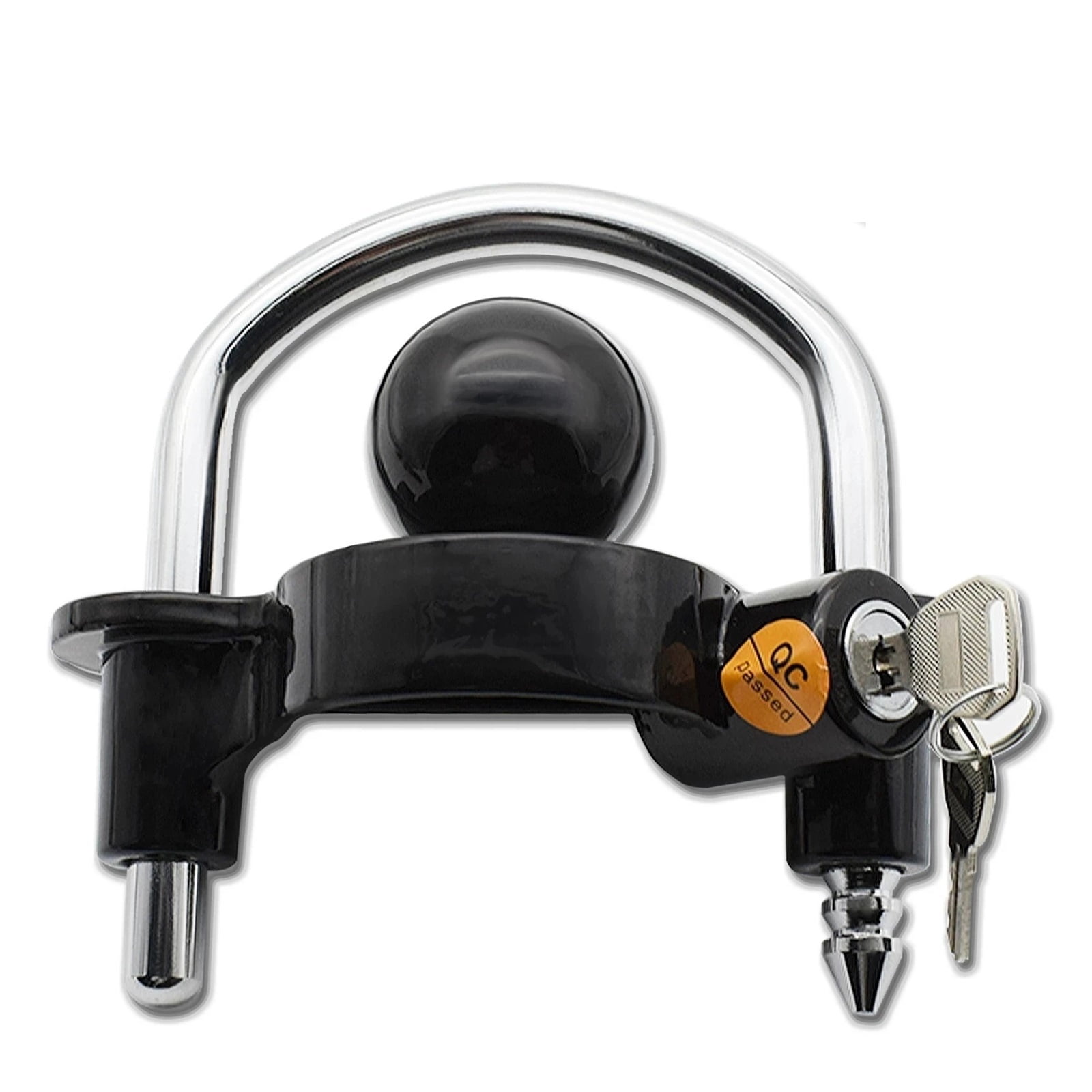 TOPICK Trailer Coupler Lock – Universal Hitch Lock For 1-7/8", 2", 2-5/16" Couplers, PVC-Coated U-Bolt, Matte Black | Anti-Theft Security For Trailers